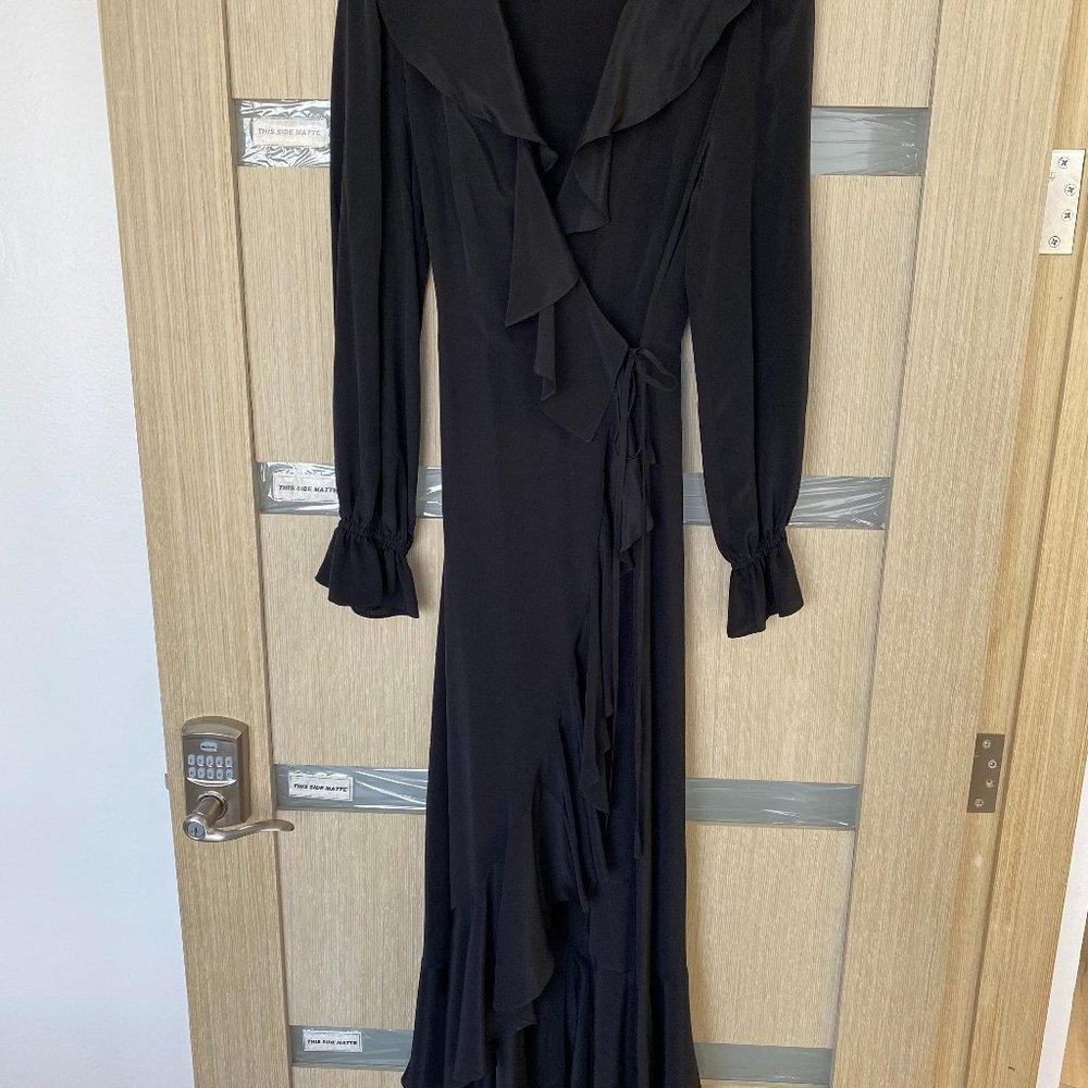 Dark Blue silk wrap dress
